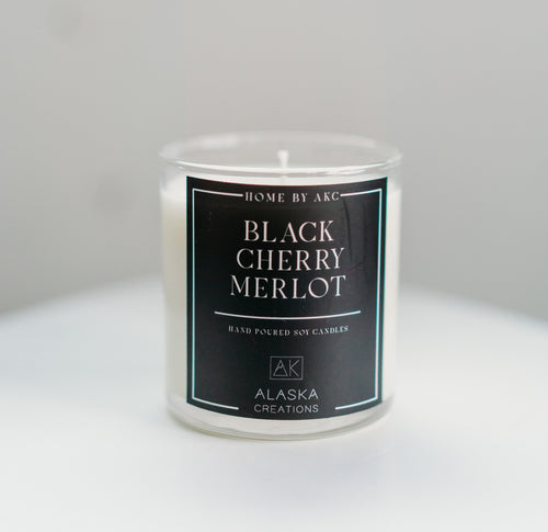 12oz Hand-Poured Black Cherry Merlot Soy Candle