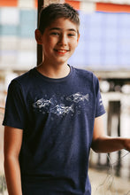 Load image into Gallery viewer, Kids Navy Salmon T-shirt