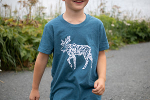 Kids Deep Teal Moose T-shirt