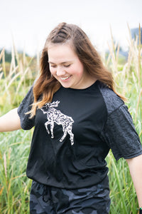 Men's Black Heather Moose Activewear T-Shirt